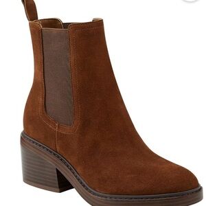 Marc Fisher Modesty Dark Brown Suede Ankle Booties